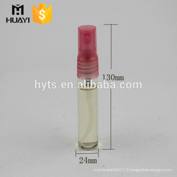 Tube de verre de testeur de bouteille de parfum de 40ml avec le chapeau en plastique et le pulvérisateur